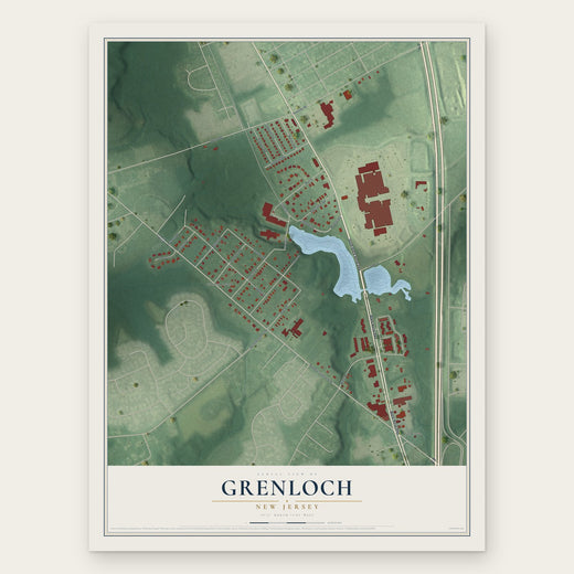 Grenloch, New Jersey map print, the full design