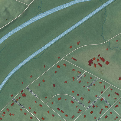 Close-up of the map of Griggstown, New Jersey print showing street and building detail