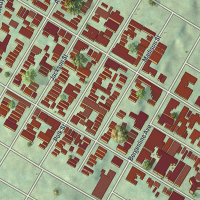 Close-up 1 of the Guttenberg, New Jersey map artwork