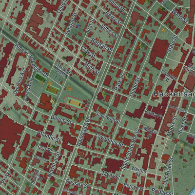 Close-up 1 of the Hackensack, New Jersey map artwork