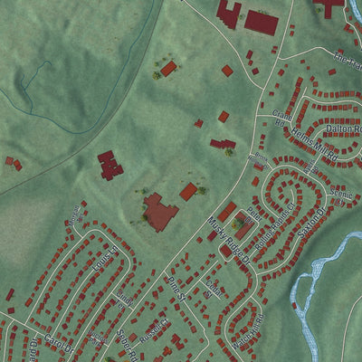 Close-up 2 of the Hackettstown, New Jersey map artwork