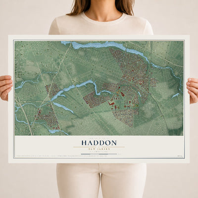 Haddon, New Jersey map print, 18" x 24" Archival Matte Print mockup