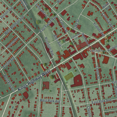 Close-up 1 of the Haddonfield, New Jersey map artwork