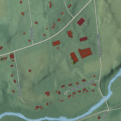 Close-up of the map of Hainesburg, New Jersey print showing street and building detail