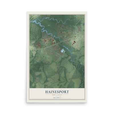 Hainesport, New Jersey map print, 12" x 18" Archival Matte Print mockup