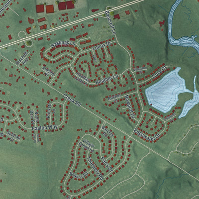 Close-up 1 of the Hainesport, New Jersey map artwork