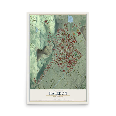 Haledon, New Jersey map print, 12" x 18" Archival Matte Print mockup