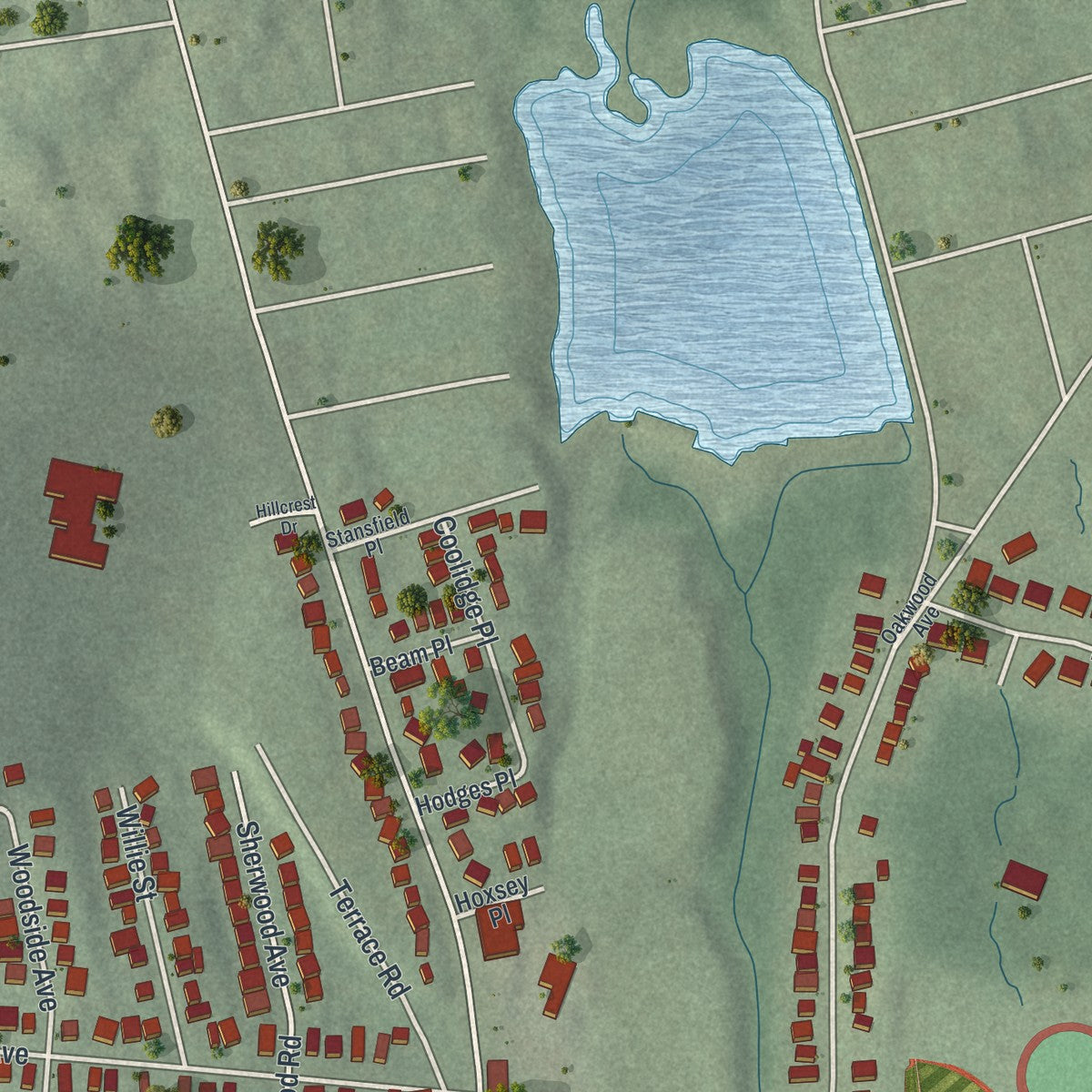 Close-up 2 of the Haledon, New Jersey map artwork