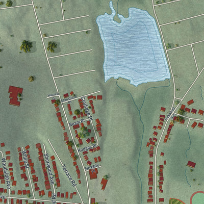 Close-up 2 of the Haledon, New Jersey map artwork