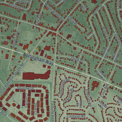 Close-up 2 of the Hamilton Square, New Jersey map artwork