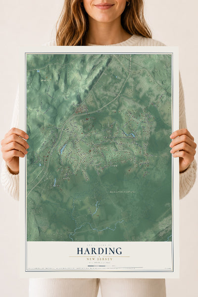 Harding, New Jersey map print, 18" x 24" Archival Matte Print mockup