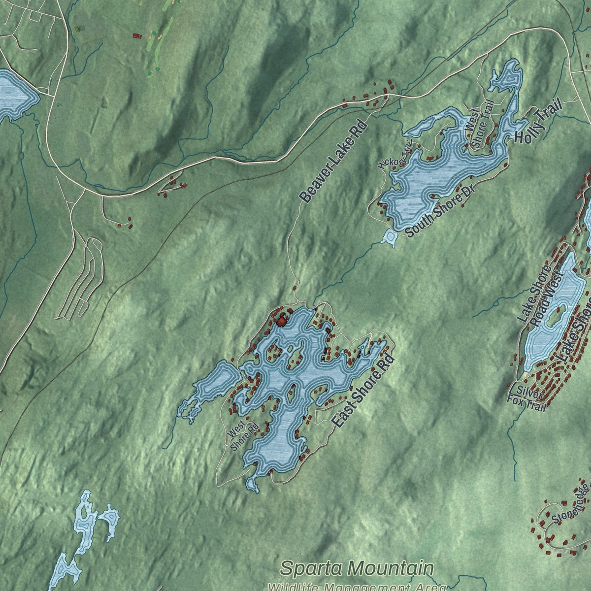 Close-up 1 of the Hardyston, New Jersey map artwork