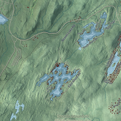 Close-up 1 of the Hardyston, New Jersey map artwork