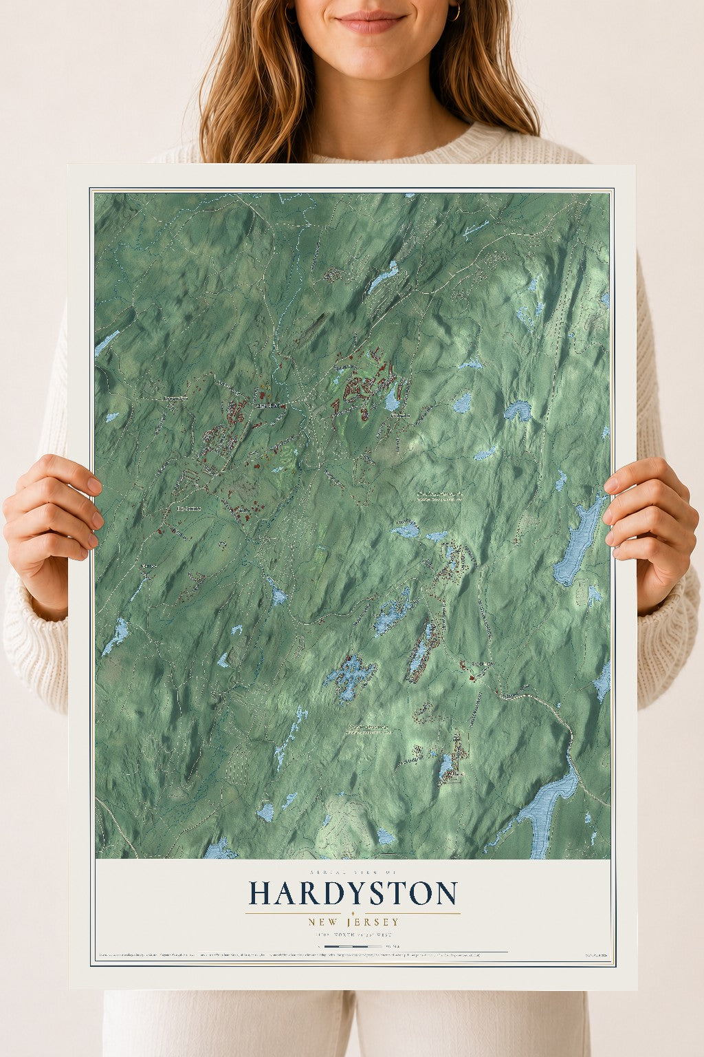 Hardyston, New Jersey map print, 18" x 24" Archival Matte Print mockup