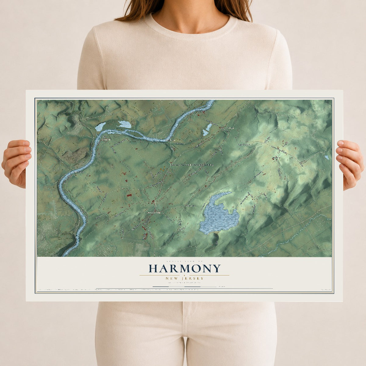 Harmony, New Jersey map print, 12" x 18" Archival Matte Print mockup