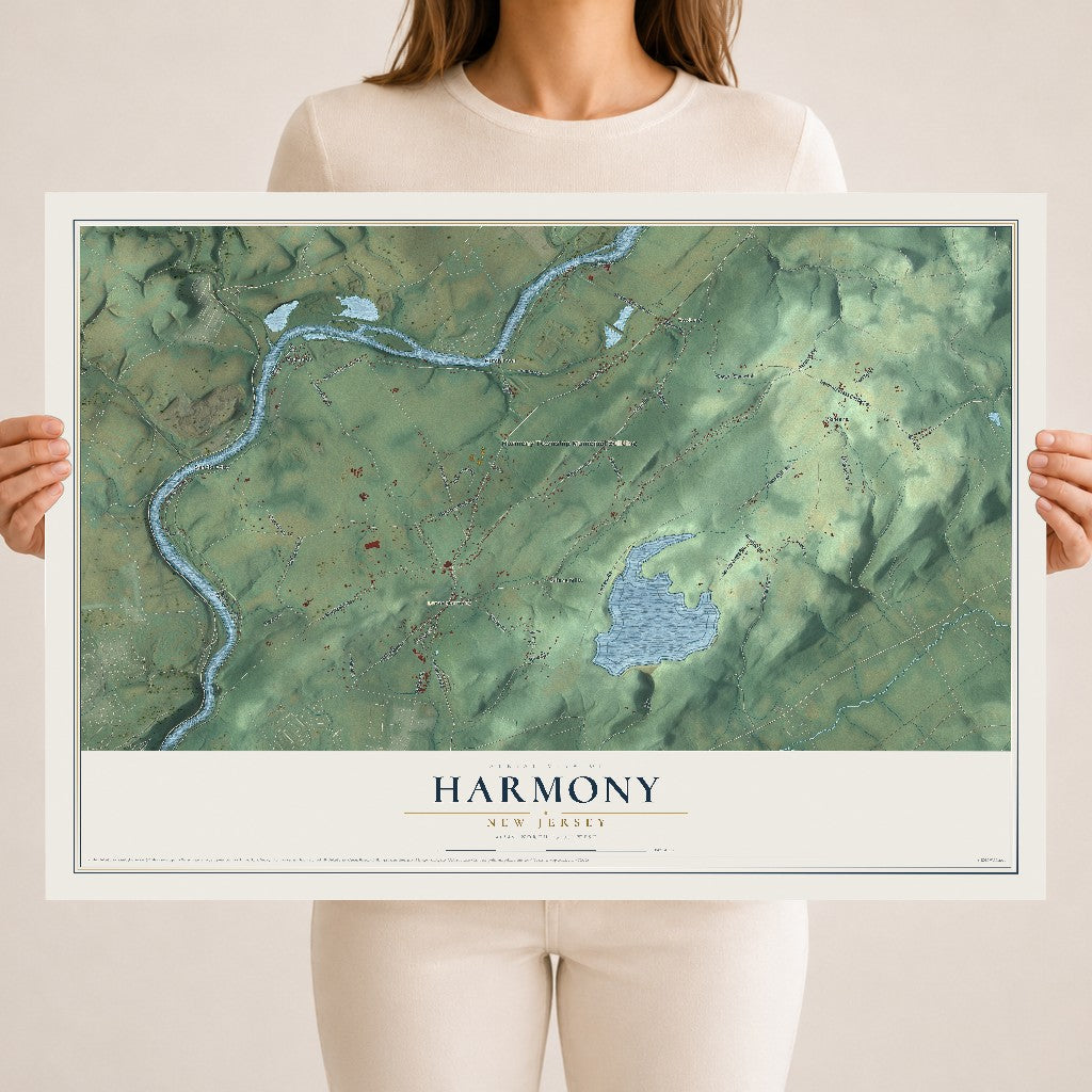 Harmony, New Jersey map print, 18" x 24" Archival Matte Print mockup