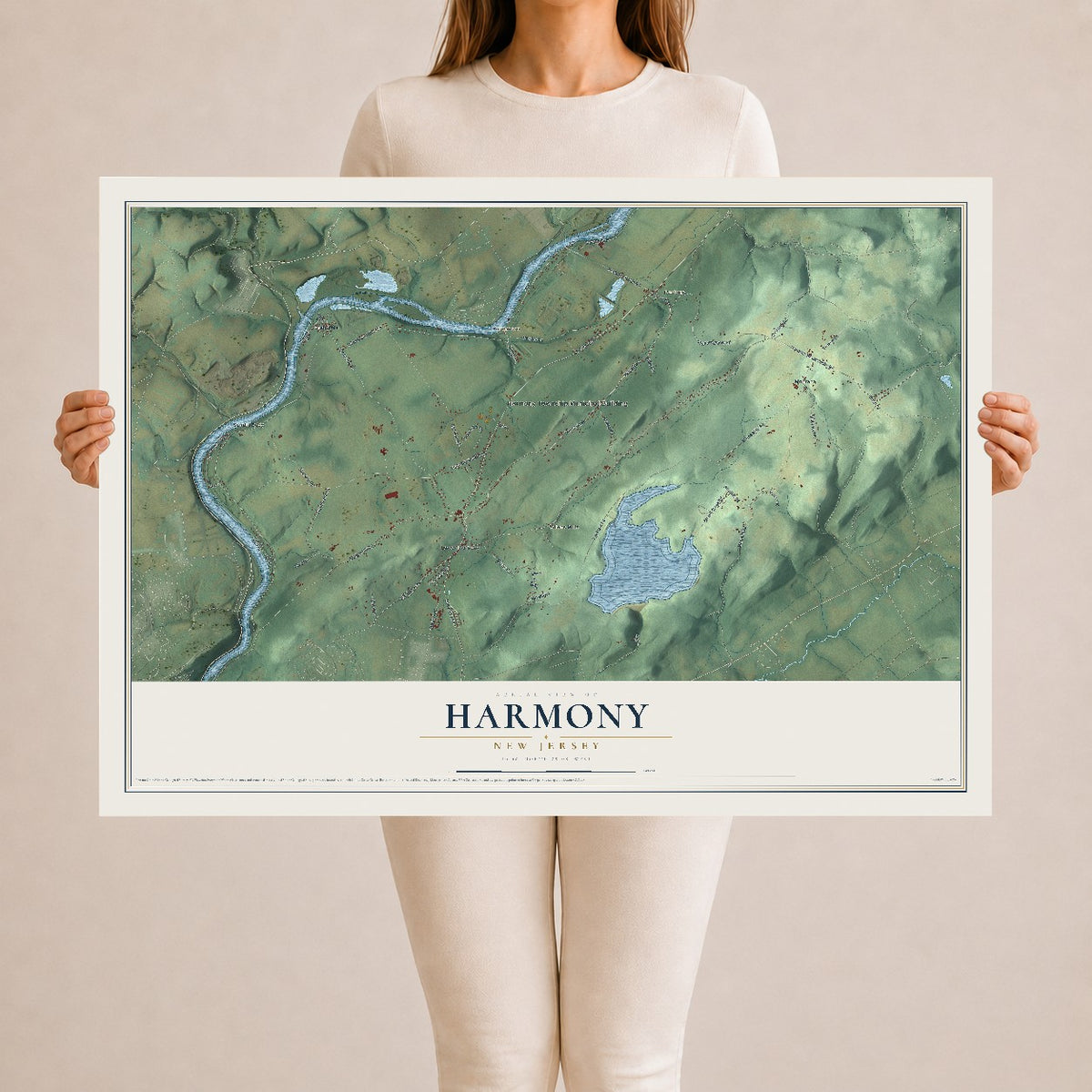 Harmony, New Jersey map print, 24" x 36" Archival Matte Print mockup