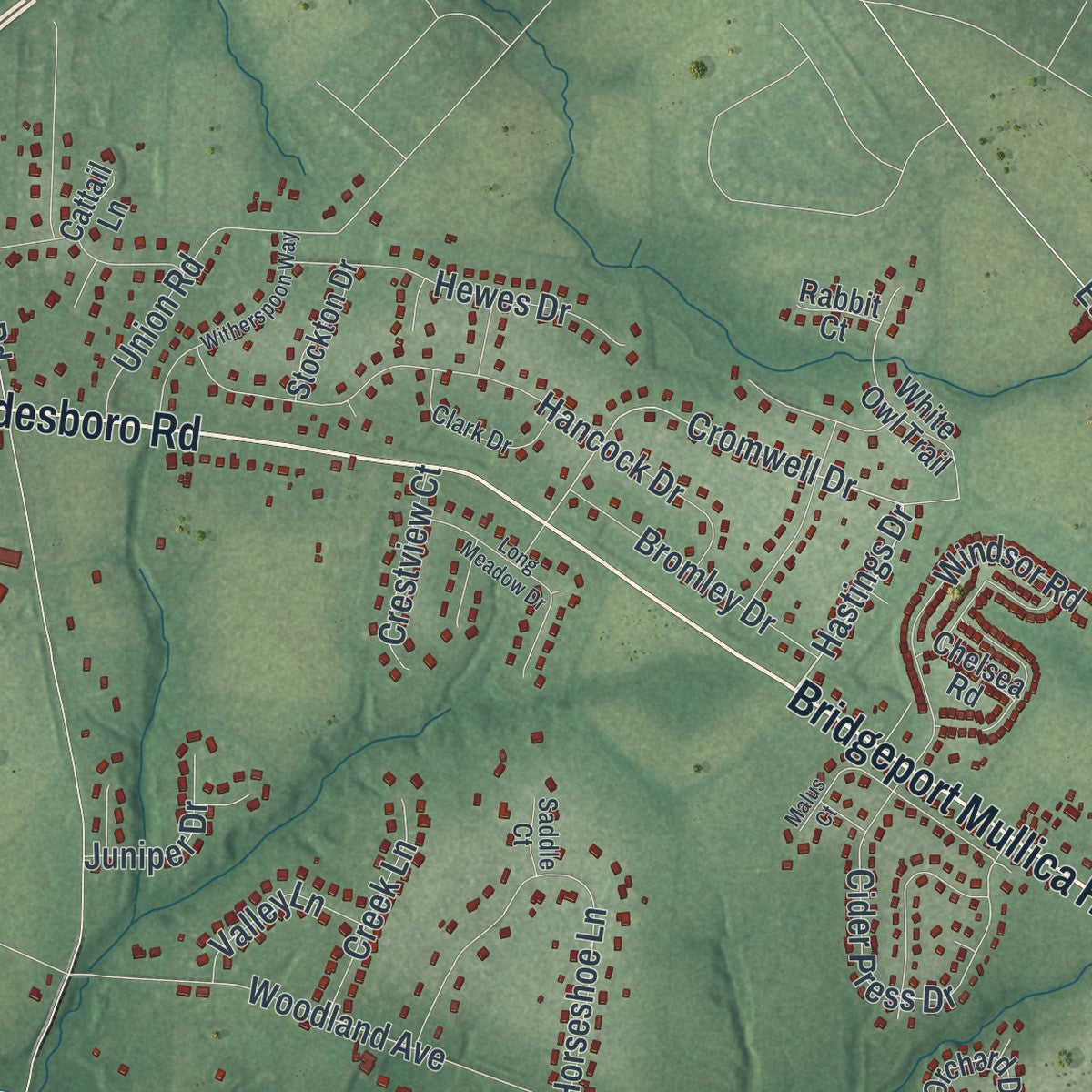 Close-up 2 of the Harrison, New Jersey map artwork