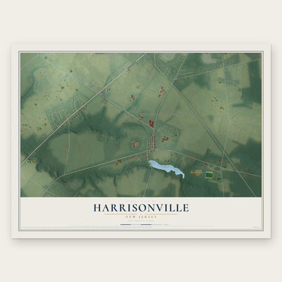 Harrisonville, New Jersey map print, the full design