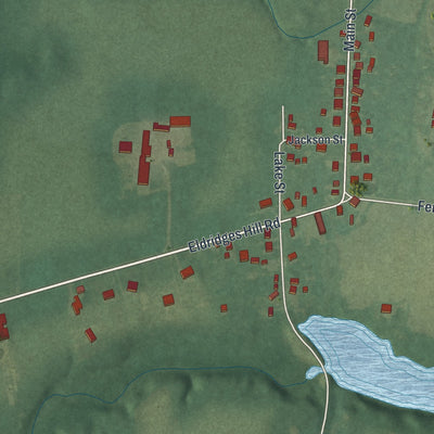 Close-up of the map of Harrisonville, New Jersey print showing street and building detail