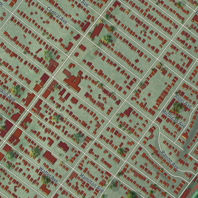 Close-up 1 of the Hasbrouck Heights, New Jersey map artwork