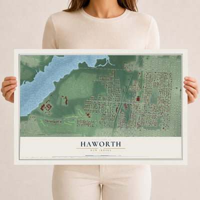 Haworth, New Jersey map print, 12" x 18" Archival Matte Print mockup