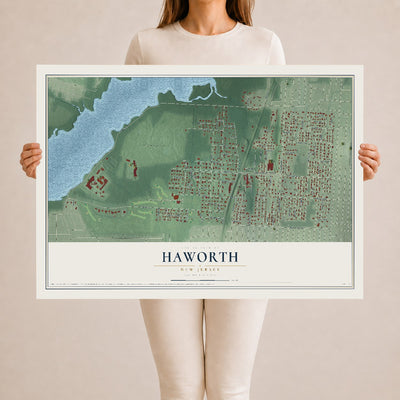 Haworth, New Jersey map print, 24" x 36" Archival Matte Print mockup