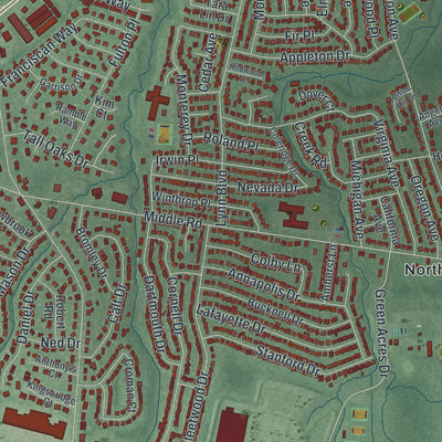 Close-up 2 of the Hazlet, New Jersey map artwork