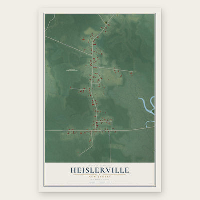 Heislerville, New Jersey map print, the full design