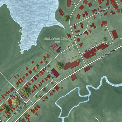 Close-up 1 of the Helmetta, New Jersey map artwork