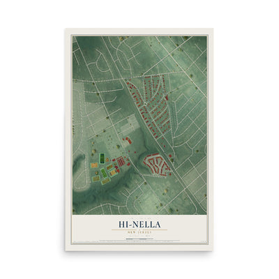 Hi-Nella, New Jersey map print, 12" x 18" Archival Matte Print mockup