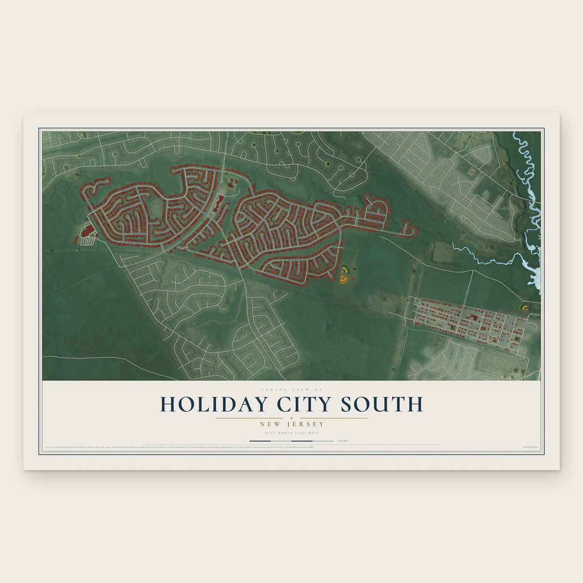 Holiday City South, New Jersey map print, the full design