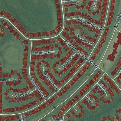 Close-up of the map of Holiday City South, New Jersey print showing street and building detail