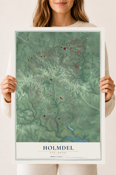 Holmdel, New Jersey map print, 18" x 24" Archival Matte Print mockup