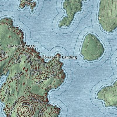 Close-up 2 of the Hopatcong, New Jersey map artwork