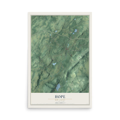 Hope, New Jersey map print, 12" x 18" Archival Matte Print mockup