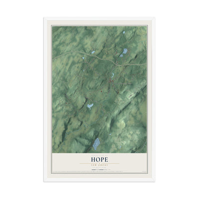 Hope, New Jersey map print, 12" x 18" W/ White Ayous Wood Frame mockup