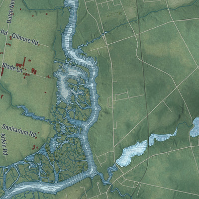 Close-up 2 of the Hopewell, New Jersey map artwork