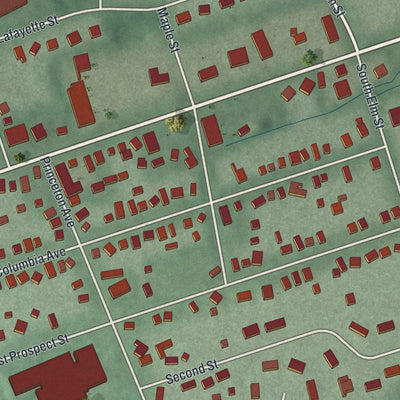 Close-up 1 of the Borough of Hopewell, New Jersey map artwork