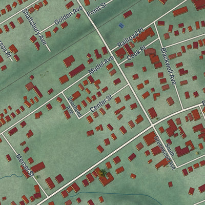 Close-up 2 of the Borough of Hopewell, New Jersey map artwork