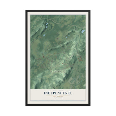 Independence, New Jersey map print, 12" x 18" W/ Black Ayous Wood Frame mockup