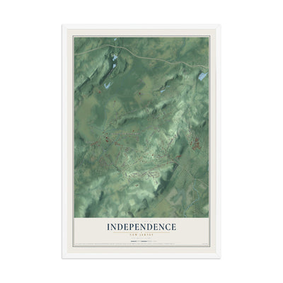 Independence, New Jersey map print, 12" x 18" W/ White Ayous Wood Frame mockup