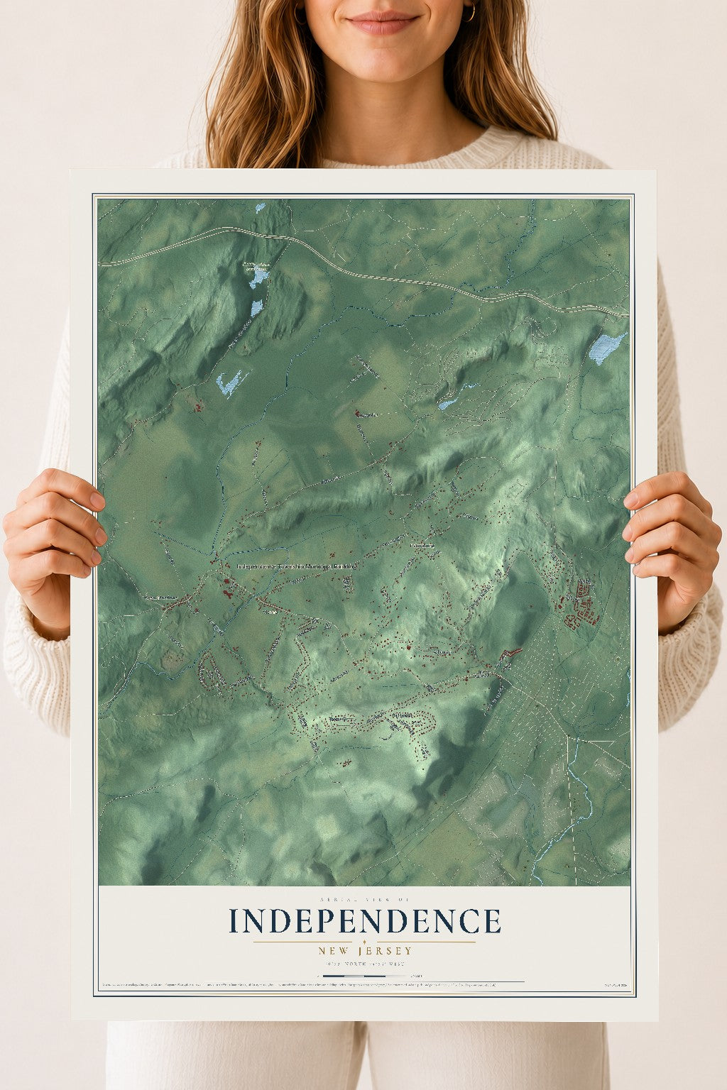 Independence, New Jersey map print, 18" x 24" Archival Matte Print mockup