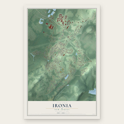 Ironia, New Jersey map print, the full design