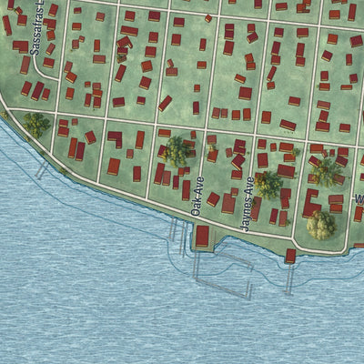 Close-up 1 of the Island Heights, New Jersey map artwork