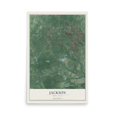 Jackson, New Jersey map print, 12" x 18" Archival Matte Print mockup