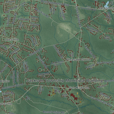 Close-up 2 of the Jackson, New Jersey map artwork