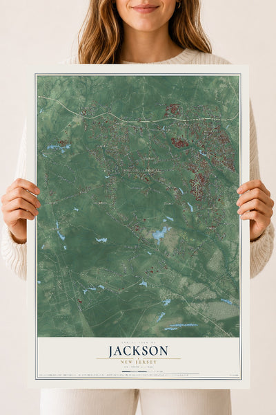 Jackson, New Jersey map print, 18" x 24" Archival Matte Print mockup