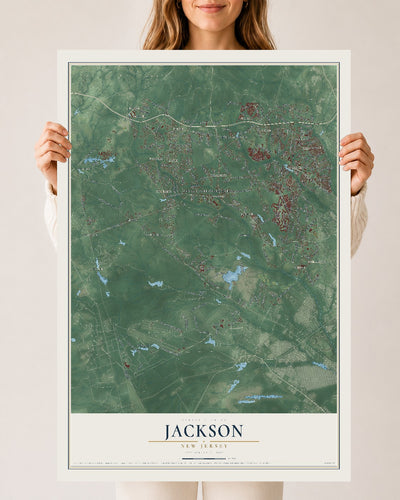 Jackson, New Jersey map print, 24" x 36" Archival Matte Print mockup