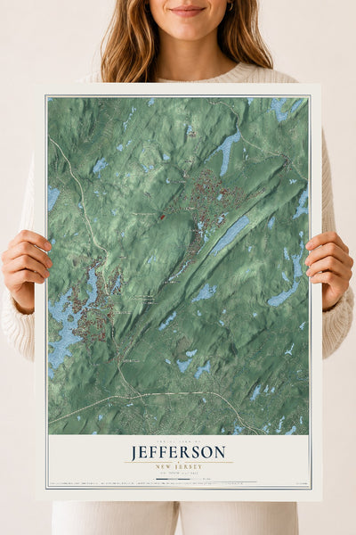 Jefferson, New Jersey map print, 18" x 24" Archival Matte Print mockup